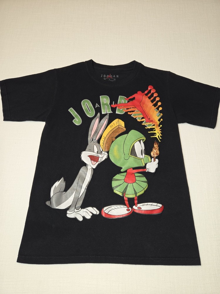 Air Jordan Graphic T Shirt Looney Tunes Black Mens Size S Bugs & Marvin Martian
