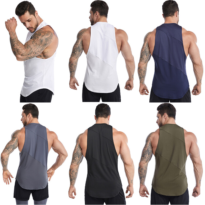 * Mens Sleeveless Muscle Tee Solid Blank Tank T-Shirt Hot-Summer Gym Top F