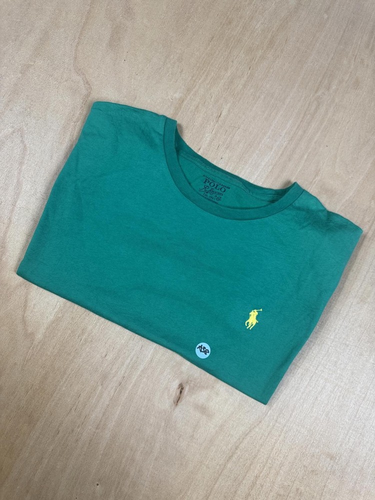 Ralph Lauren Polo T-Shirt – Green w/ Yellow Pony Logo – Size M