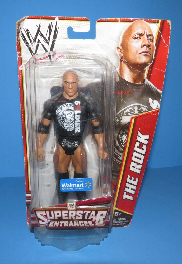 NEW  WWE Mattel Basic The Rock Figure Walmart Exclusives Superstar Entrances