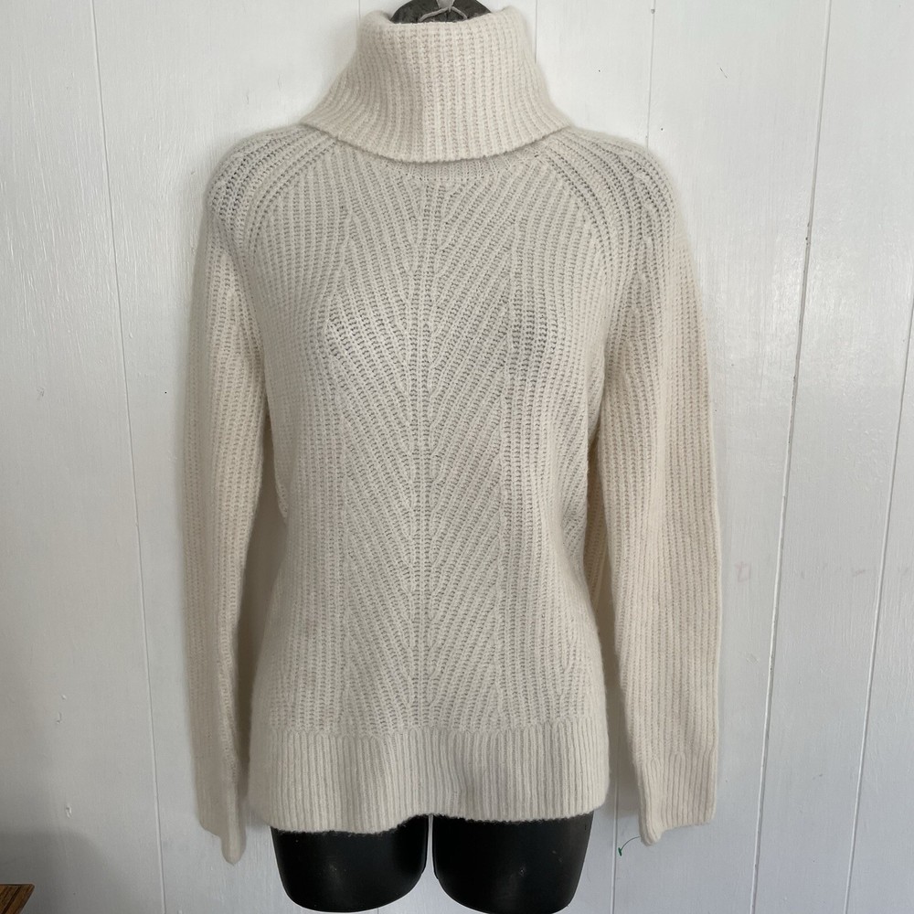 Madewell Acrylic Wool Cowl Neck Pullover Sweater Ivory Small S1