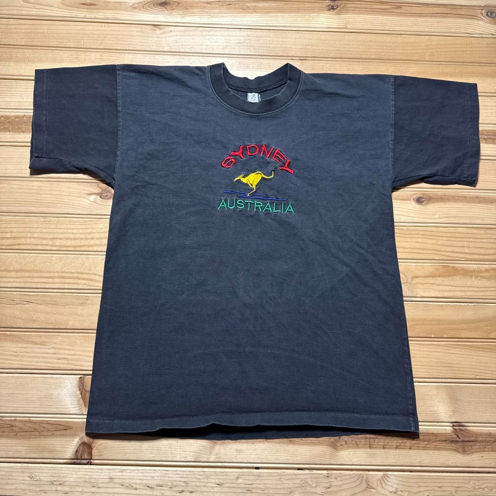 Vintage 90s Sydney Australia Kangaroo Embroidered Single Stitch Shirt - Medium