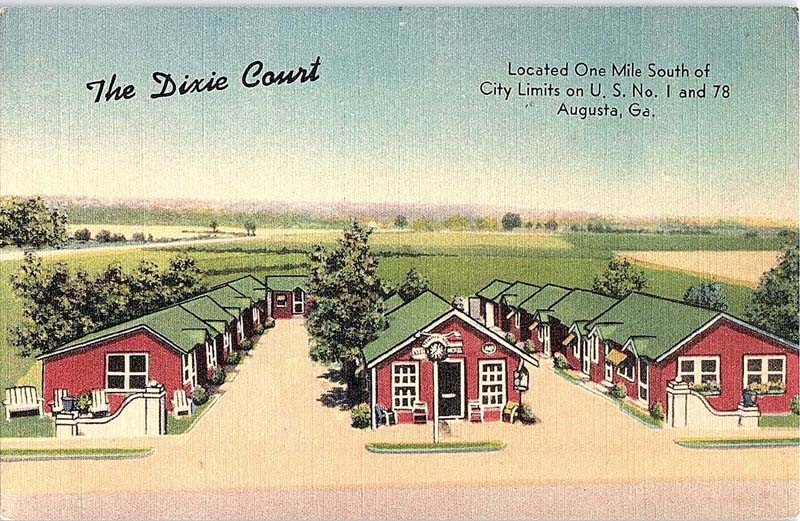 Postcard MOTEL SCENE Augusta Georgia GA m/09 AI8125