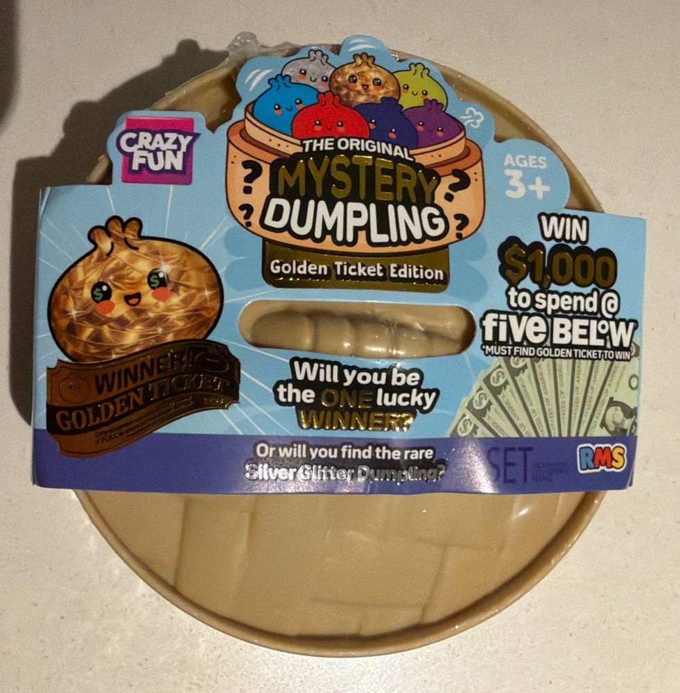 Five Below GOLDEN TICKET Dumpling Squishy RMS - NEW IN HAND SHIPS TODAY