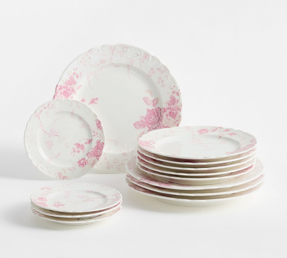 Pottery Barn Love Shack Fancy Rose 12-Piece Dinnerware Set - FREESHIP