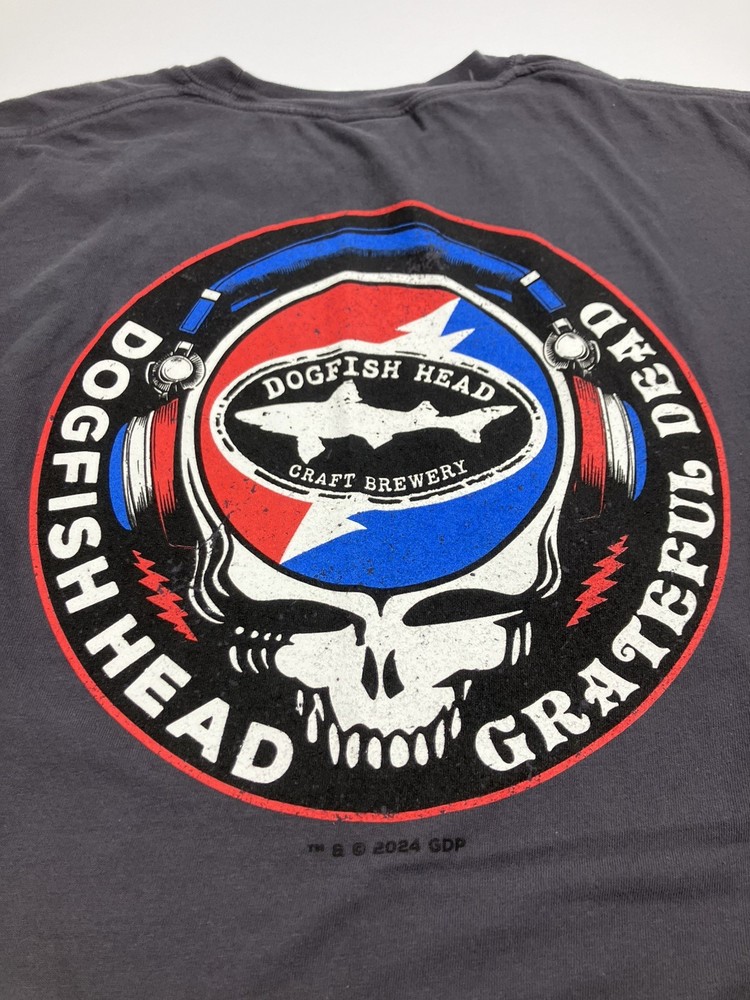 Grateful Dead x Dogfish Head Graphic T‑Shirt Men’s Medium Gray Craft Brewery Tee