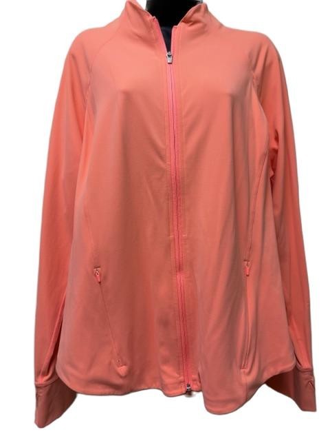 ATHLETA Salutation Jacket Full Zip Stretch Plus Size 2X Peach Stretch Activewear