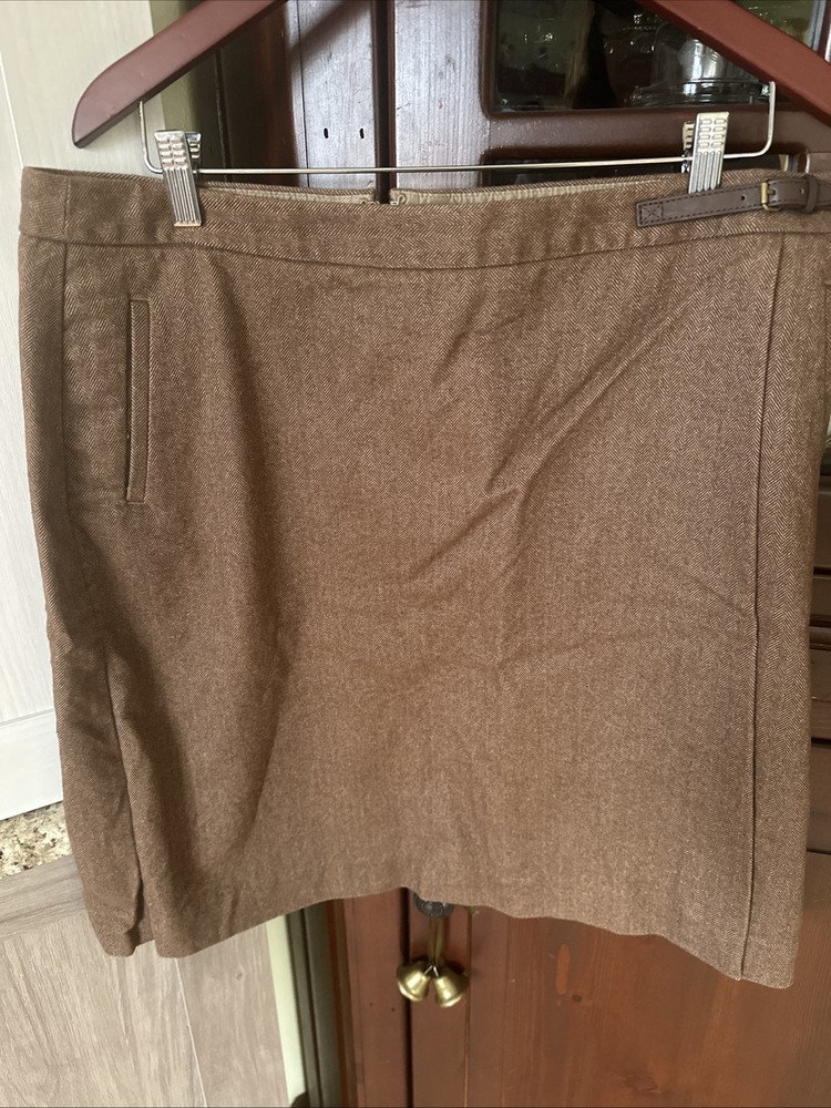 Women’s LL Bean Brown Skirt Cotton  Size 16