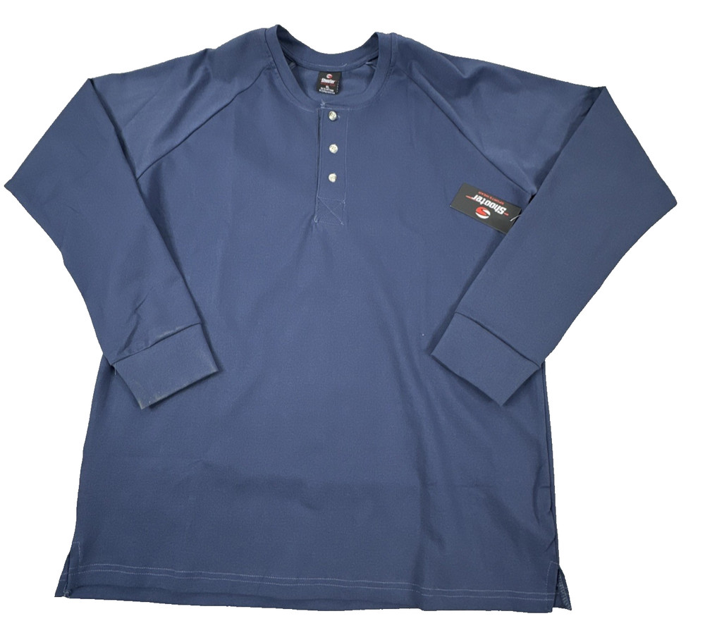 Shooter Men’s Henley Long Sleeve Shirt Blue Size XL New With Tags