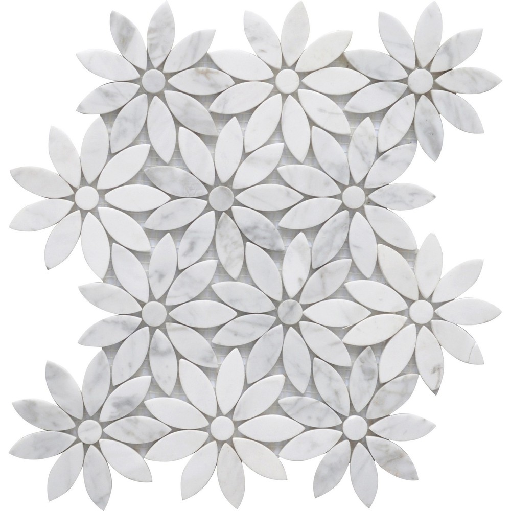 Carrara Marble Mosaic Decorative Backsplash Tile, 11