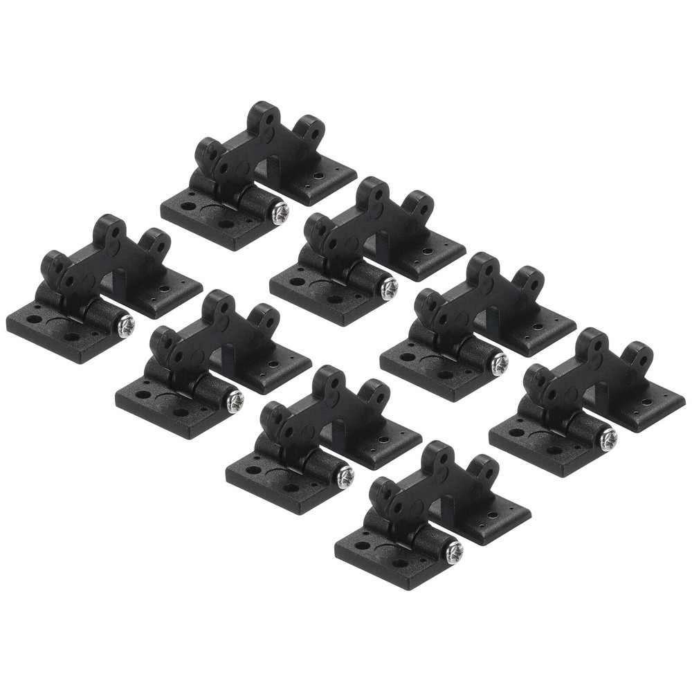 8 Pcs RC Hinges 1.2 Inch x 0.6 Inch Adjustable Black Hatch Hinge