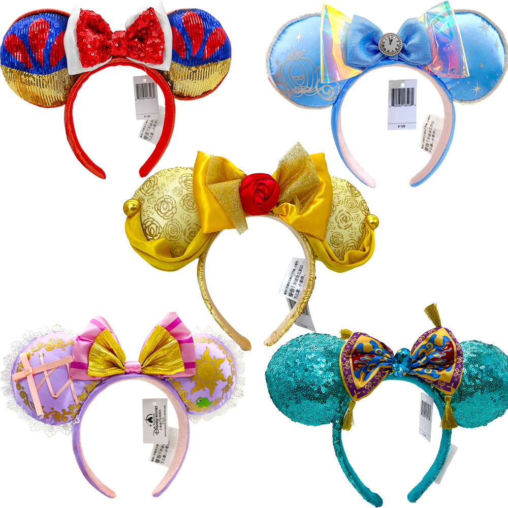 Disney Parks Princess Sequin Bow Minnie Mickey Mouse Ears Disneyland Headband