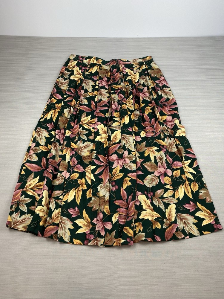 Vintage Susan Bristol Floral Midi Skirt 14 Cottagecore A-line Prairie Pockets