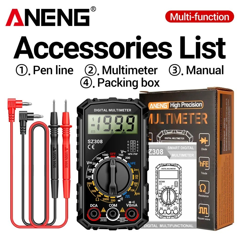 ANENG Digital Multimeter AC DC Voltmeter Ammeter Ohmmeter Volt Tester Meter