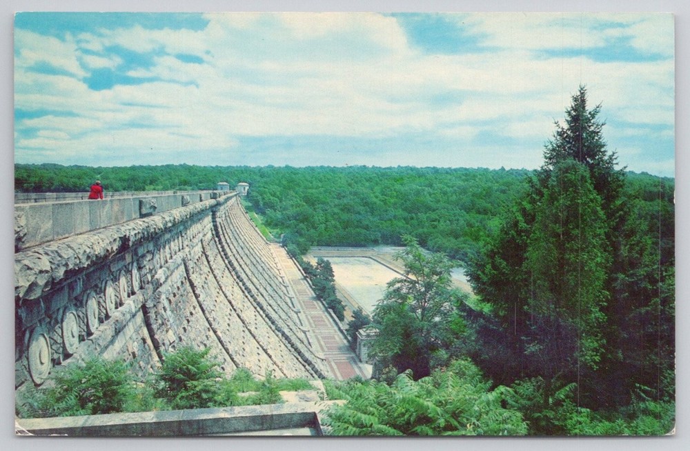 Kensico Dam Valhalla NY Postcard - City of New York Water Supply Artchrome