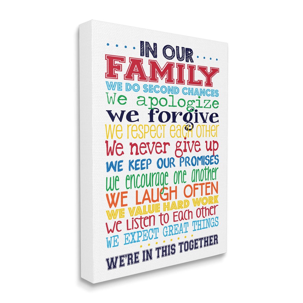 In Our Family Rainbow Typog Canvas Wall Art, 16x20, Design by Artist Erica Bi...