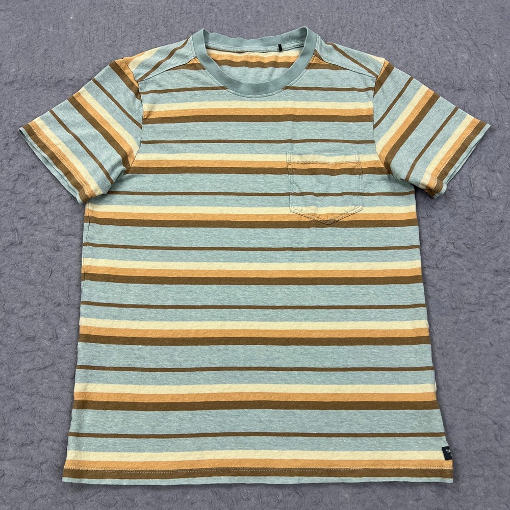 Toad & Co Tee Men’s Medium Striped Grom Hemp Organic Short Sleeve Crew Shirt