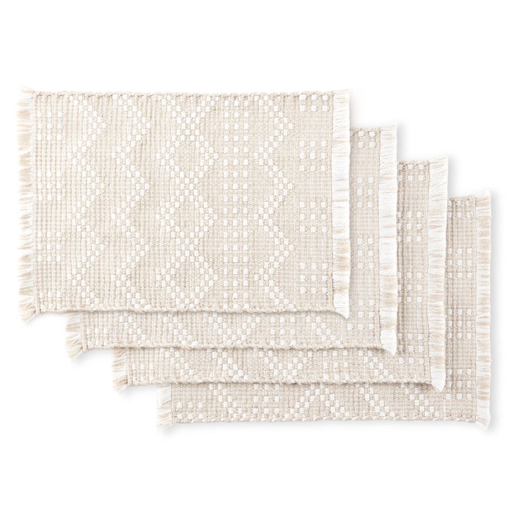 Better Homes & Garden Wisteria Vinyl Placemat Set, Beige, 14