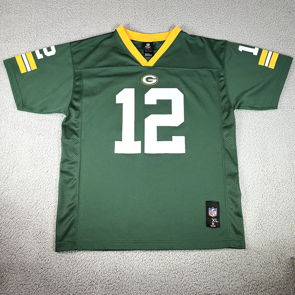 Youth XL Green Aaron Rodgers Green Bay Packers NFL Jersey for Kids