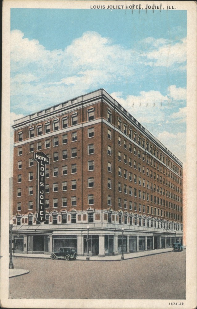 Joliet, Illinois IL Louis Joliet Hotel 1935 Original Vintage Postcard