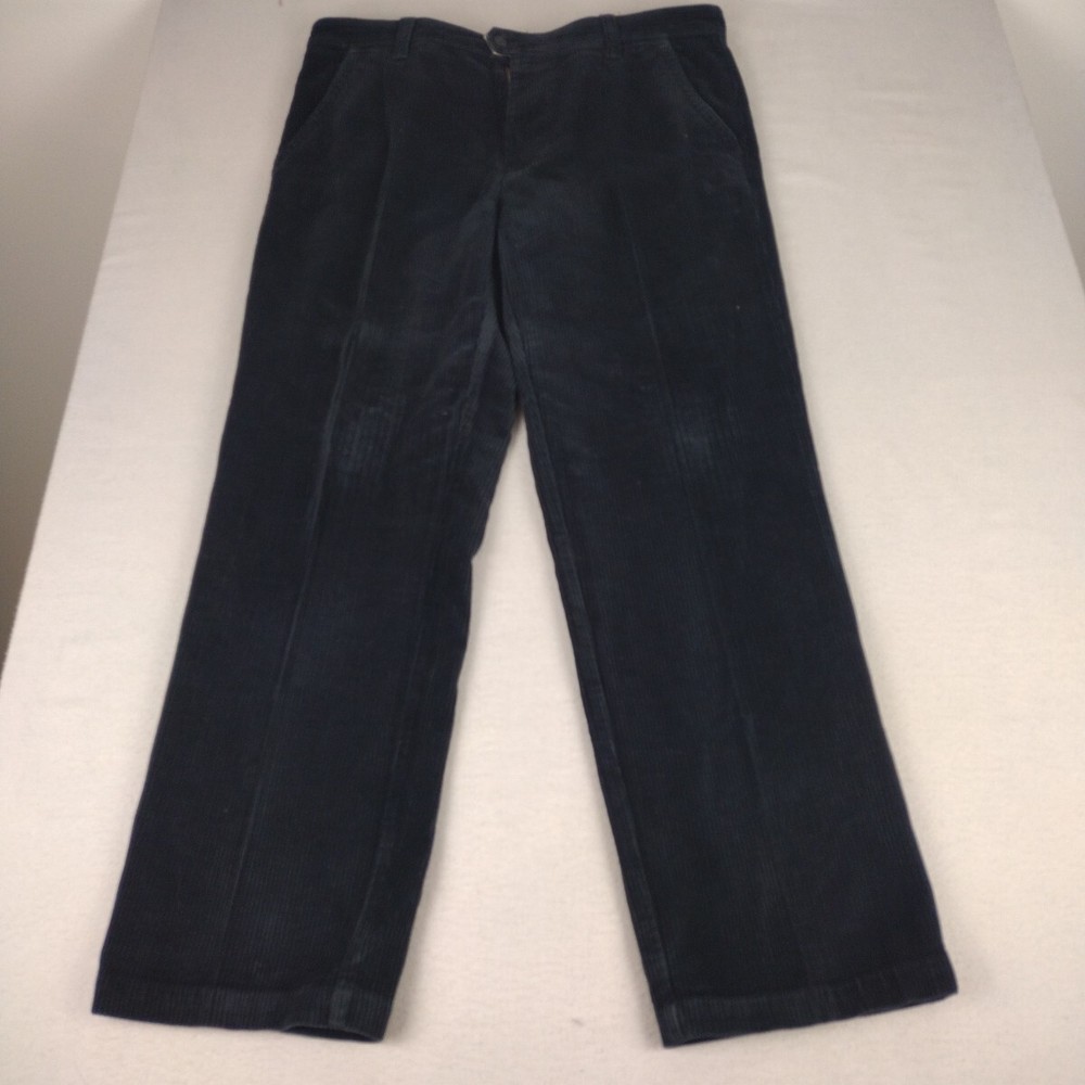 Gant Mens Ivy Cord Trousers 35x30 Black Corduroy Chino Pants Straight