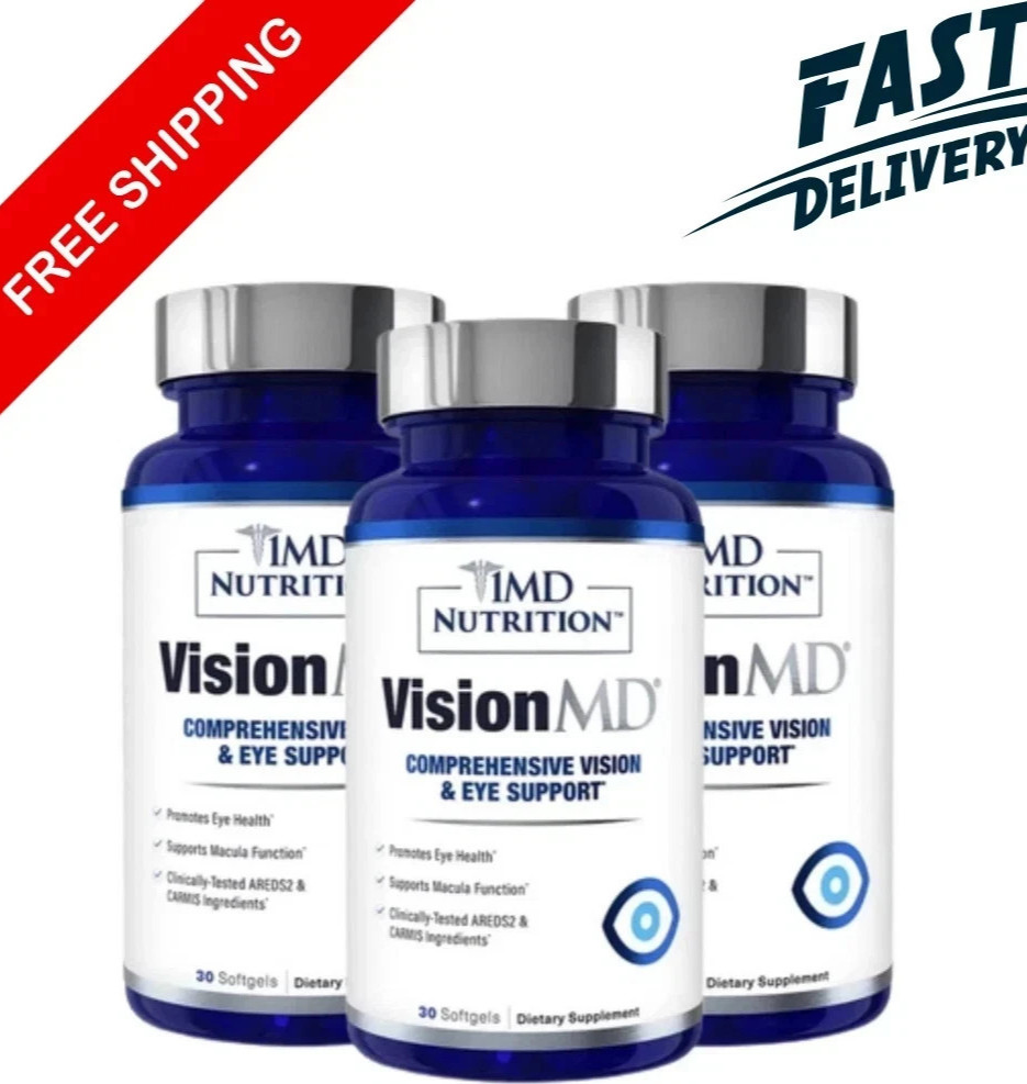 3 Pack 1MD Nutrition Vision MD Eye Vitamin CARMIS - Eye Supplement - 30 Softgels