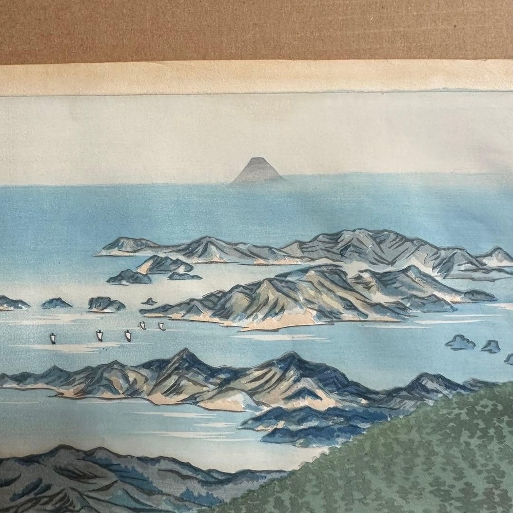 Japanese Woodblock Print Tomikichiro Tokuriki ``Thirtysix Views of Fuji Distant