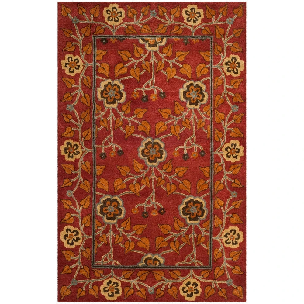 Arts & Crafts William Morris Style Hand Tufted Wool Area Rug