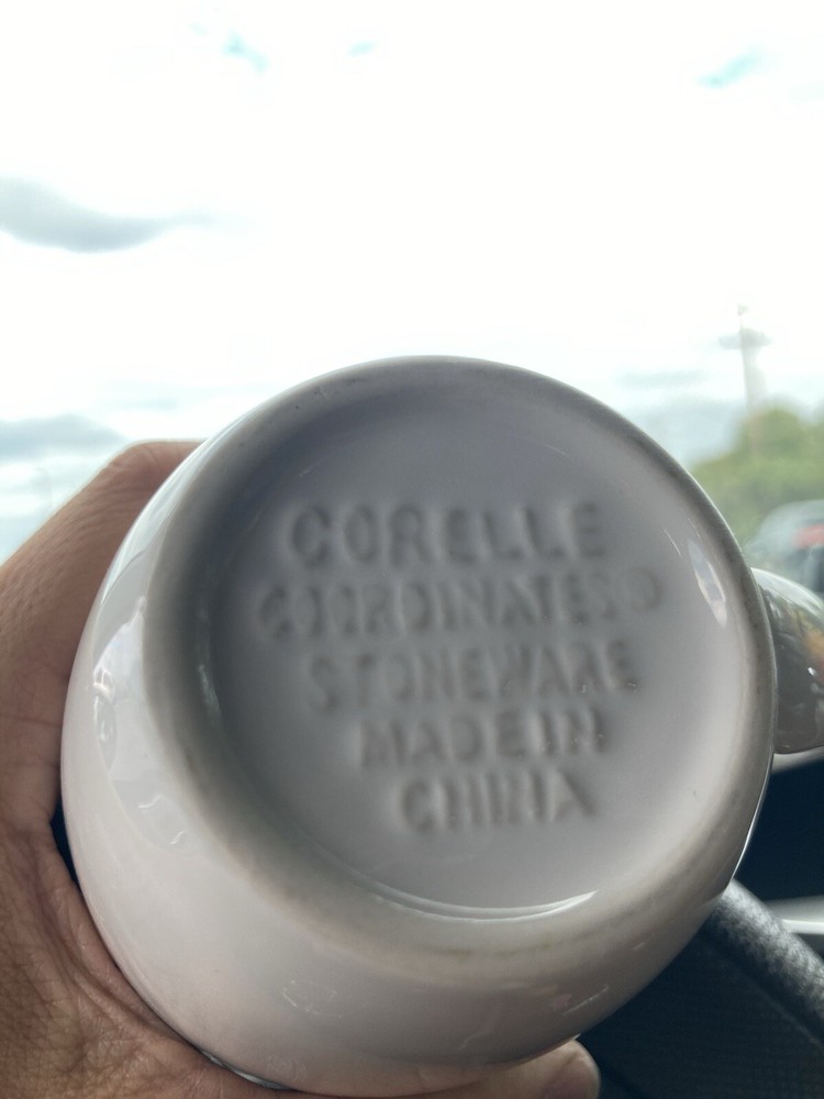 Corelle Stoneware Coffee Tea Cups —Vintage, White, 4 Inches Tall