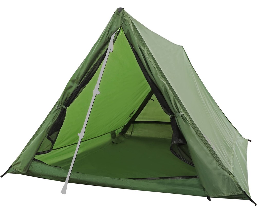 2-Person Trekking Pole Tent for Backpacking - 1.0 Ultralight A-Frame Backpack...