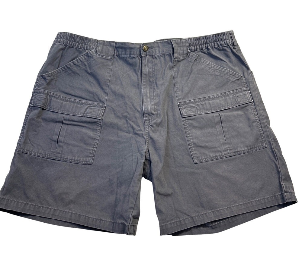 Cabela's Outdoors Cargo Shorts Men's 46 Gray Elastic Waist Hiking Gorpcore