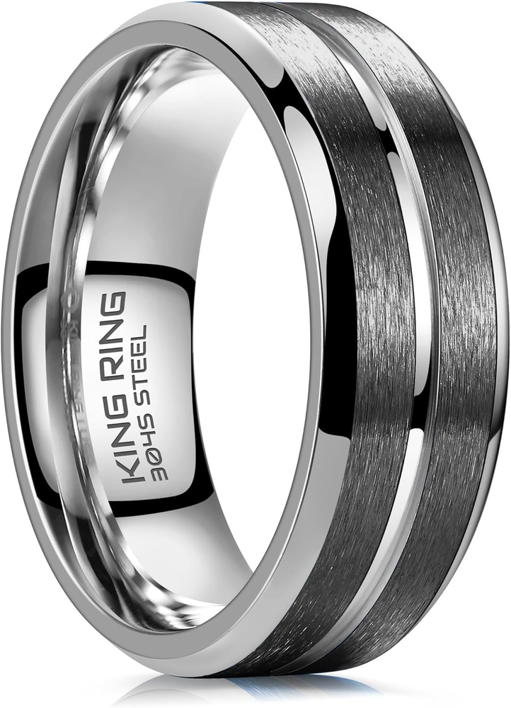 8Mm Flat Lines Rings – Ultra Polished Stainless Steel Bands for Men & Women with