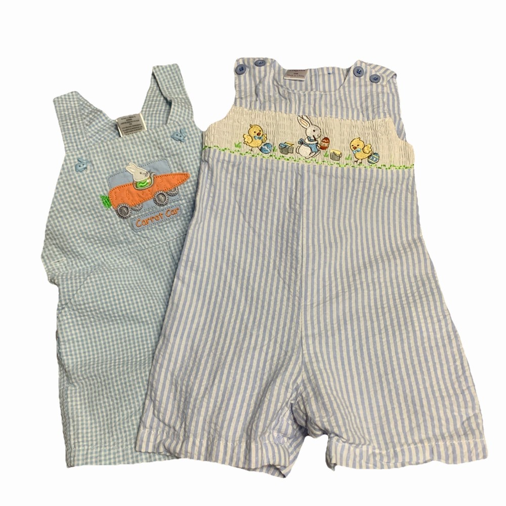 Two Rompers for Spring and Summer   Sizes 12 Months And 18 Months