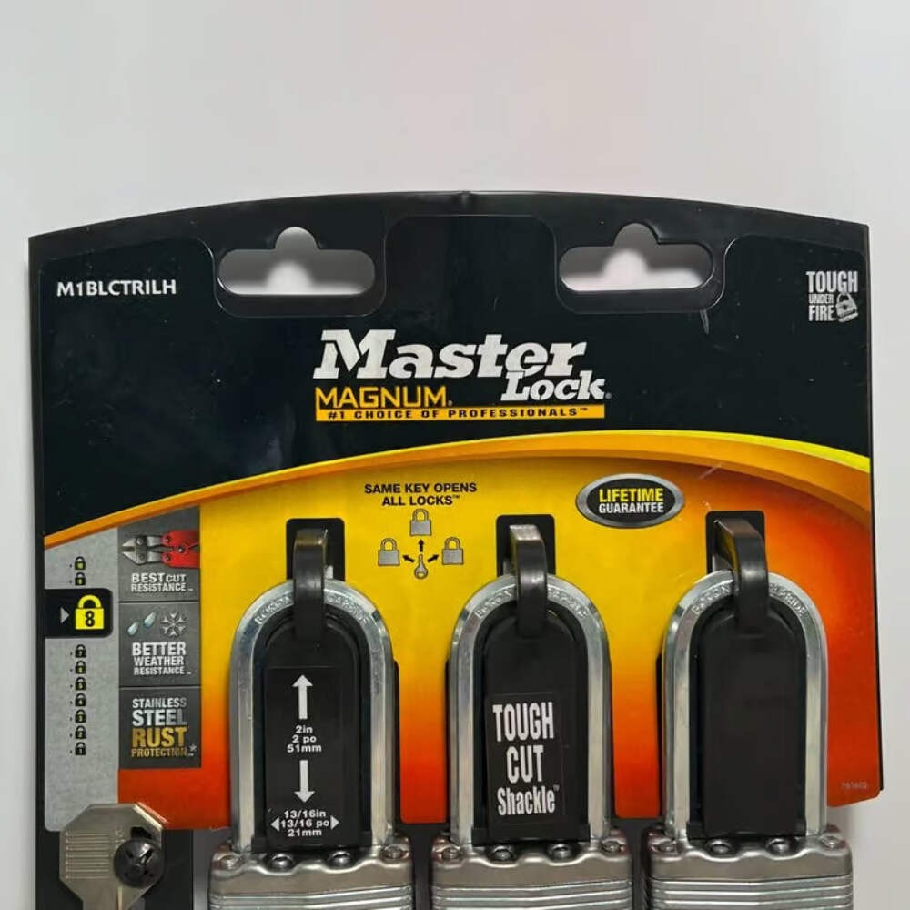 18 Master Lock Magnum Keyed Padlocks Tough Cut Shackle M1XQLF - Keyed Alike