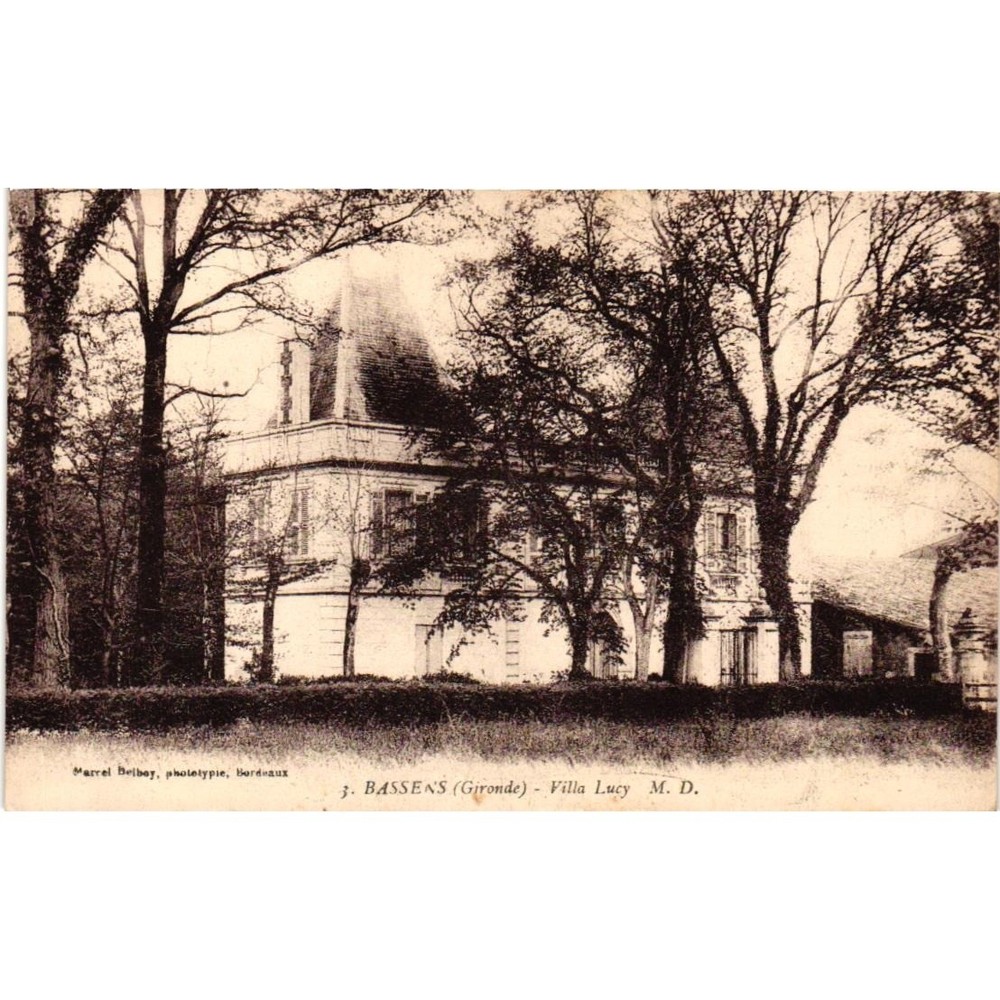 Vintage Bassens France Villa Lucy Postcard Marcel Delboy Phototypie Gironde RPPC