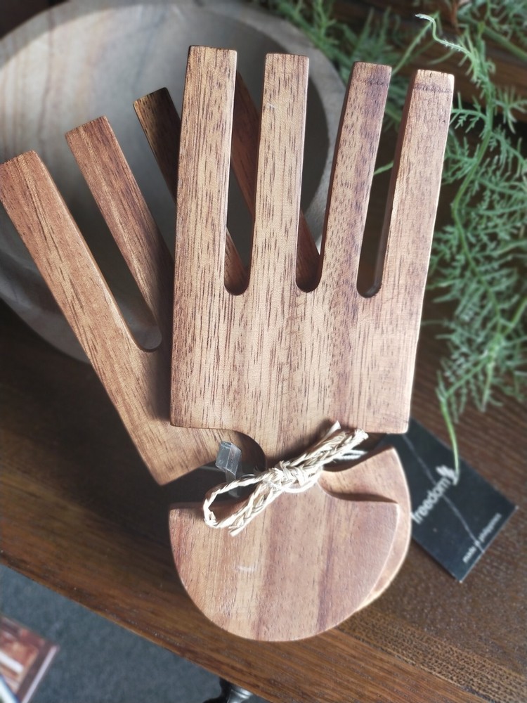 Acacia Wood Antibacterial Salad /  Pasta Server Set-image