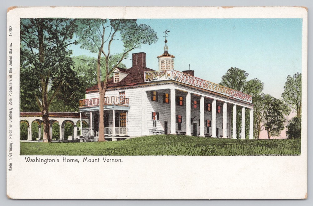 Mount Vernon Virginia, George Washington's Home, Vintage Postcard