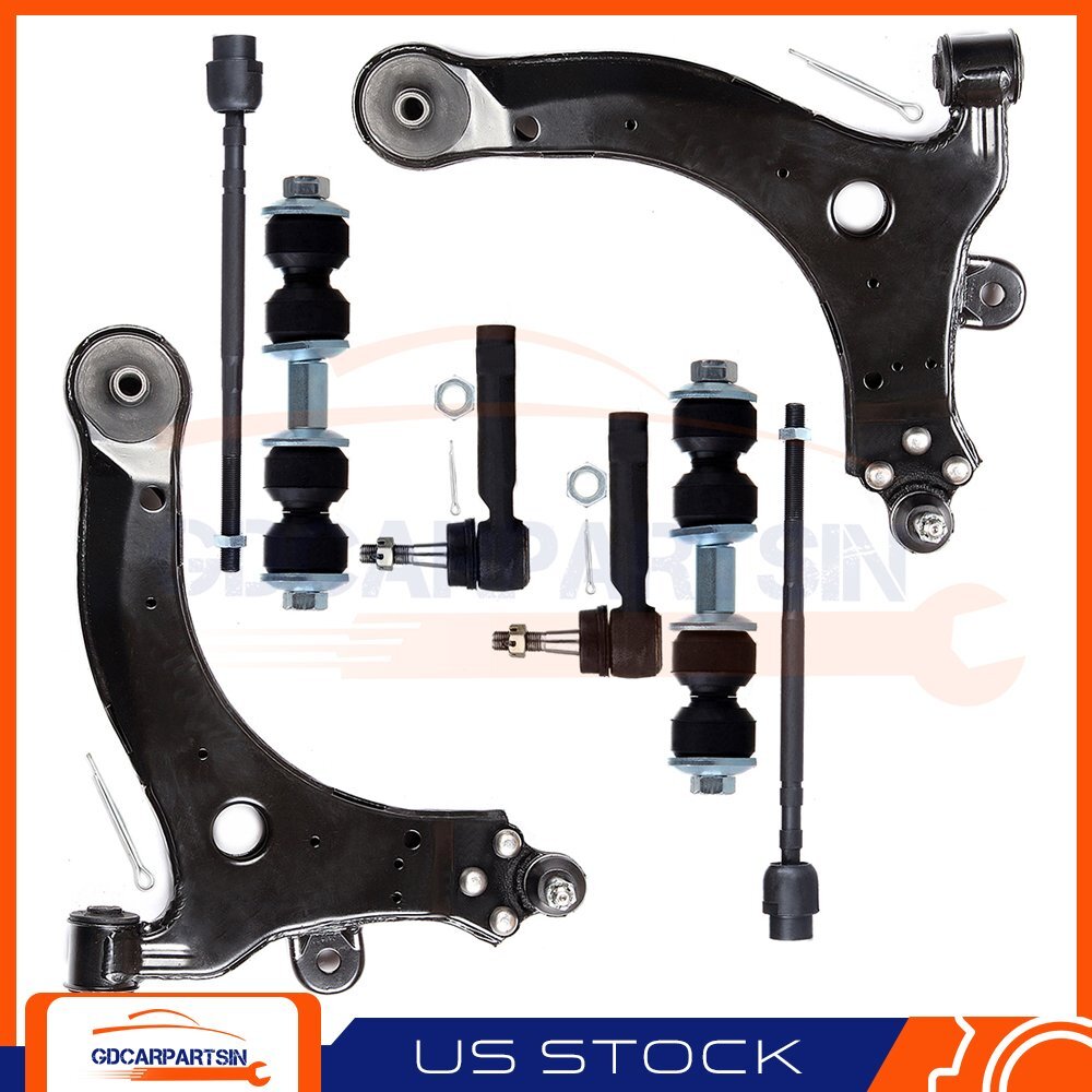 8Pcs Tie Rod Ends Stabilizer Bar Control Arm Kit for 1997-2005 Buick Century