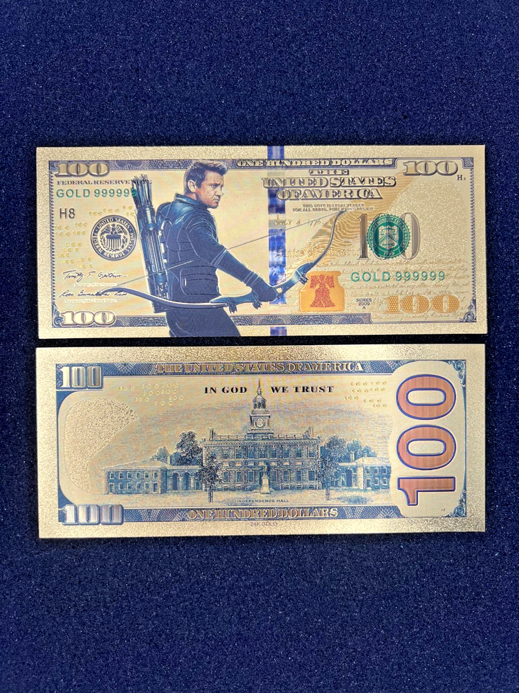 Hawkeye - 24k Gold Foil Banknote - Super Hero Tv Show/Movie Character