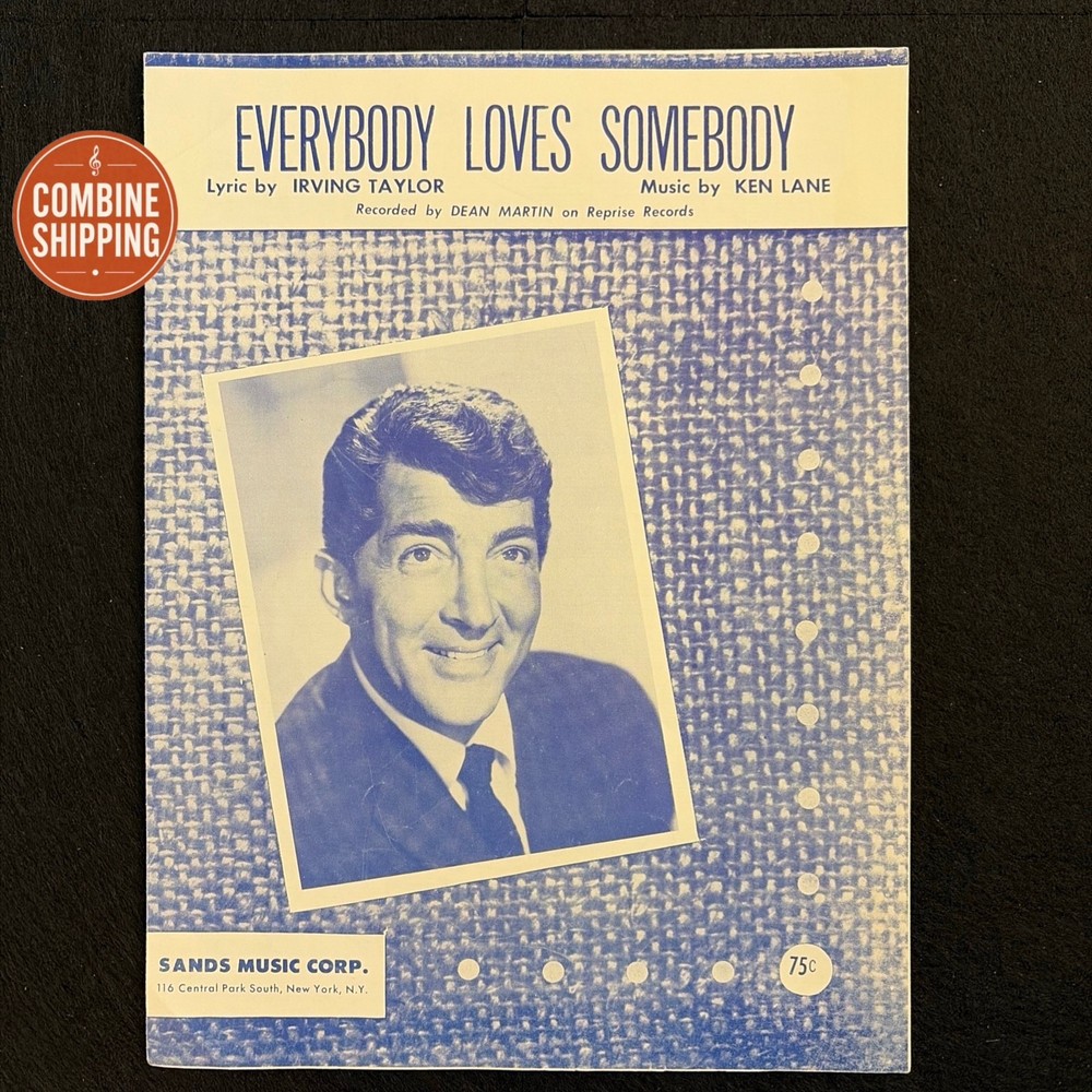 Vintage Everybody Loves Somebody Dean Martin Sheet Music Piano Vocal