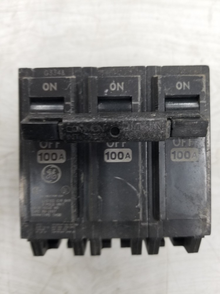 General Electric THQB32100 3 Pole 100 Amp 240V Breaker (Bolt-On) Tested