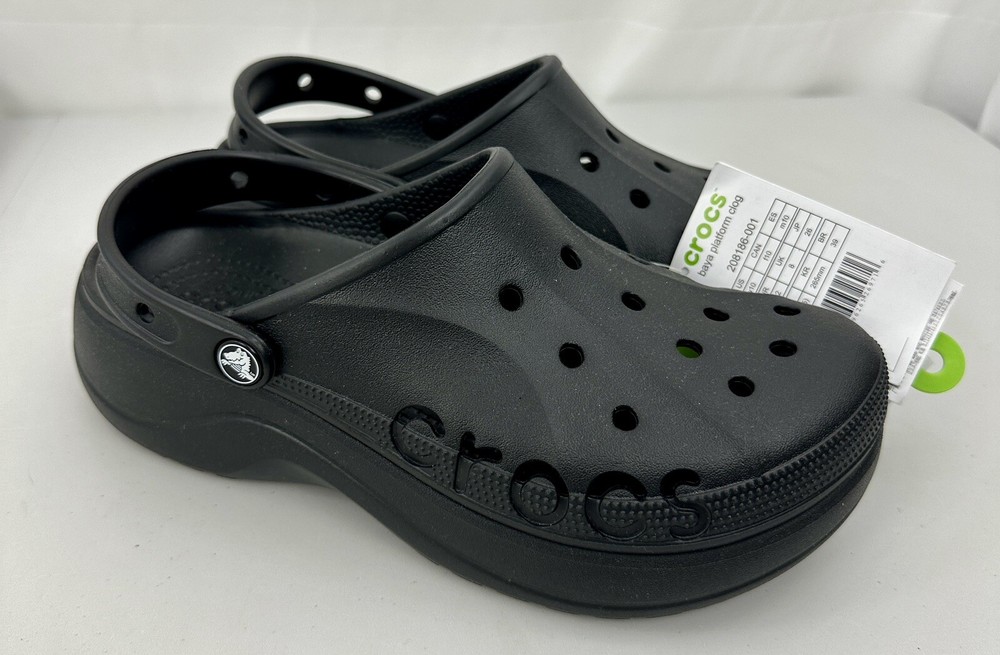 Women's US Size 10 Crocs Baya Platform Clog Black Style 208186-001 New
