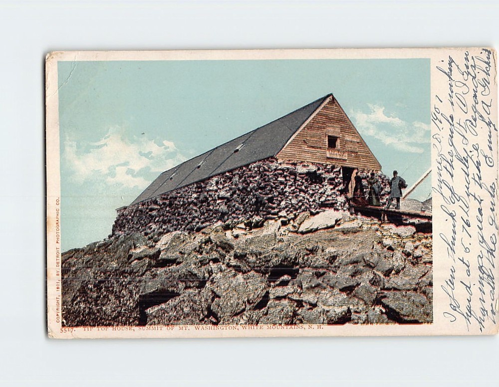 Postcard Tip Top House Summit Of Mt. Washington White Mountains Jackson NH USA