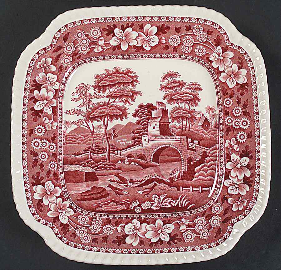 Spode Tower Pink  Square Salad Plate 687294