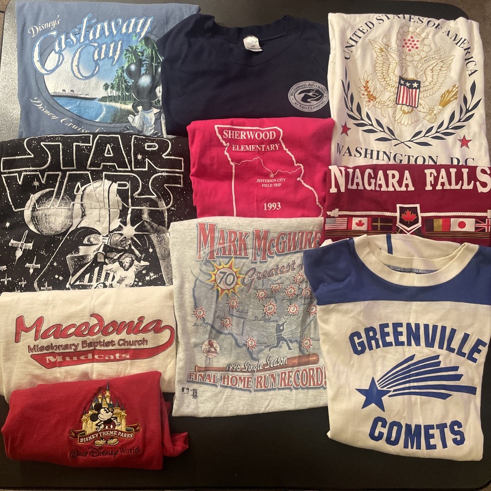Vintage 80s 90s Y2K T-shirt Lot Of 10 Single Stitch Rare Disney McGwire