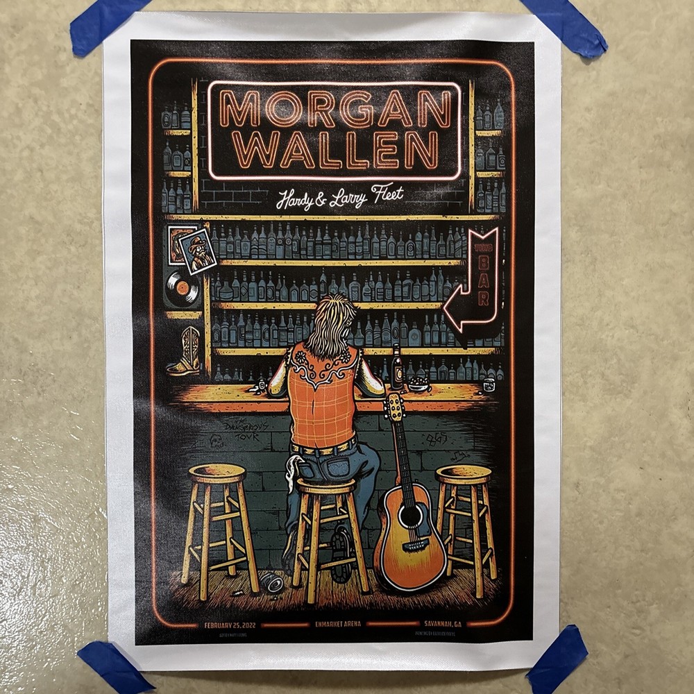 Morgan Wallen Dangerous Tour 865 Poster 12x18 Canvas Wall Art for Man Cave