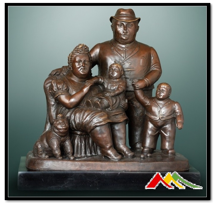 MODERN ART  BIG FAMILY HOT CAST BRONZE FIGURE