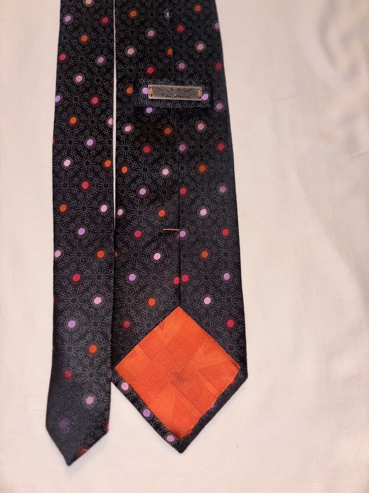 Ben Sherman Silk Tie Men's Flower Medallion Pattern
