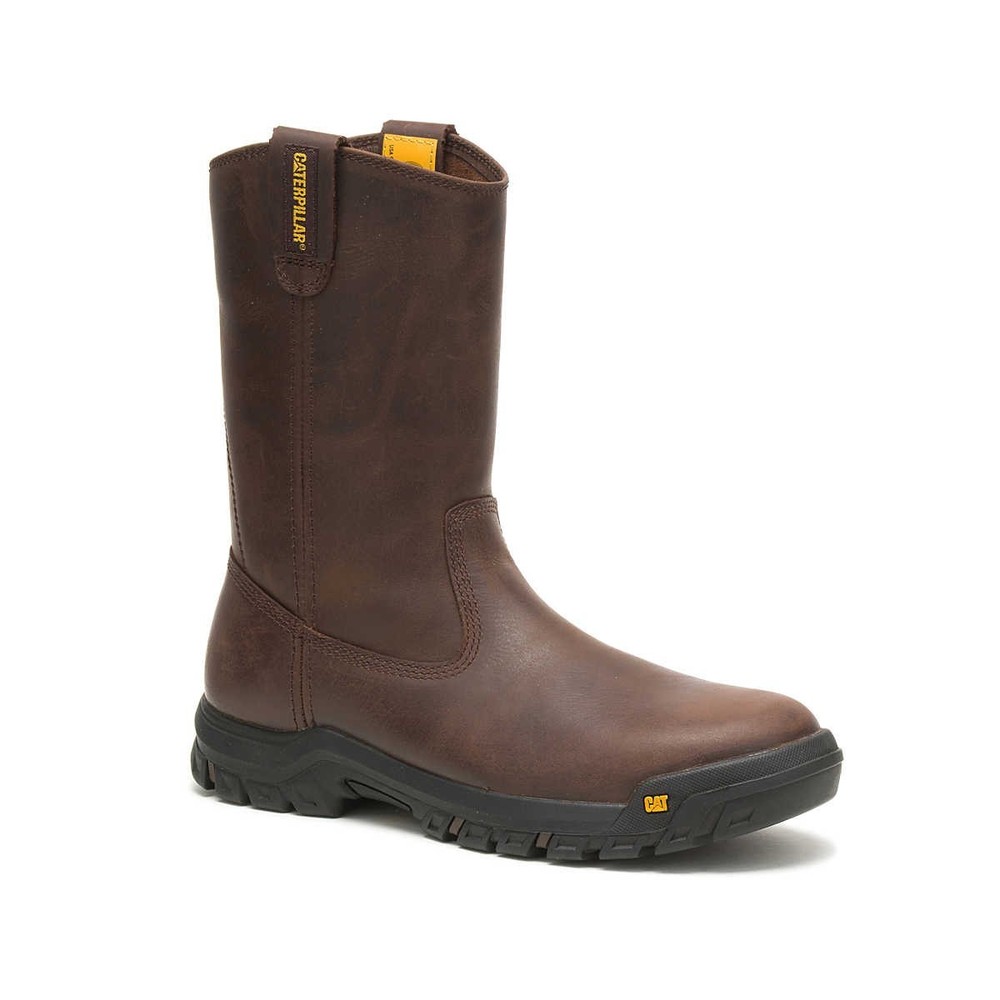 NIB MENS CAT Caterpillar P91155 DRAWWBAR ST/SR/STEEL TOE SUUMMER BROWN WORK BOOT