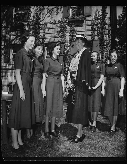 Photo:PLANTING GIRL ROOSEVELT MRS. TREE AT SCOUTS